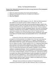 Activity - The Twenty-third Amendment.pdf - Activity - The Twenty-third ...