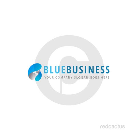 Blue Business logo - Red Cactus