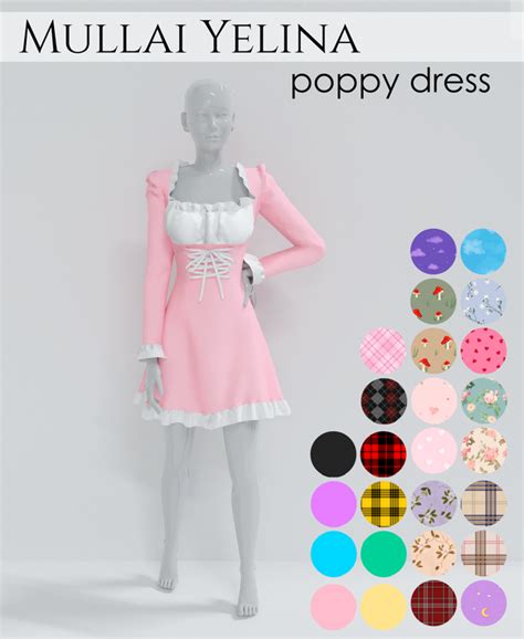 Mullai Yelina Poppy Dress Mullai Yelina On Patreon Sims 4