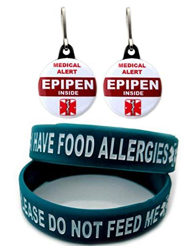 I HAVE FOOD ALLERGIES Allergy Bracelet for Kids Teal 2pcs Toddler Size ...