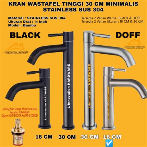 Jual Kran Wastafel Tinggi 30 CM Minimalis Keran Air Cuci Tangan Bambu