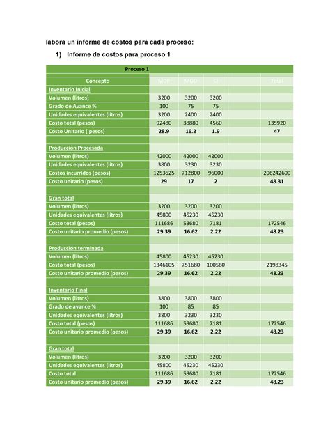 Pie Conta Costos Proyecto Etapa Labora Un Informe De Costos