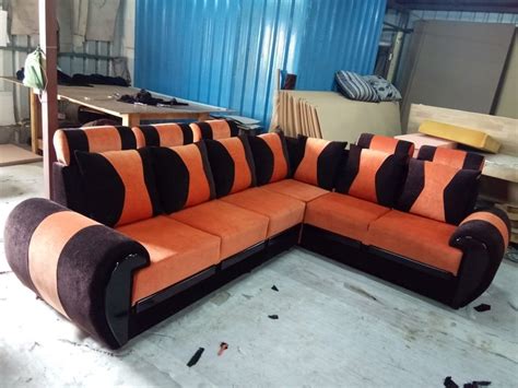 Wooden Orange Sofa Set, 3+2, Size: 72"x24"x36" at ₹ 24500/set in ...