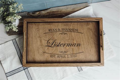 Bourbon Barrel Serving Tray With Custom Laser Engraving Etsy