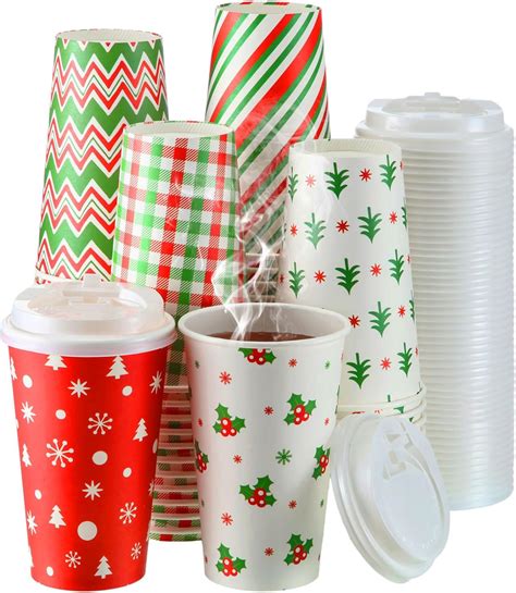 Amazon Sliner 120 Pcs Christmas Disposable Coffee Cups 16 Oz With