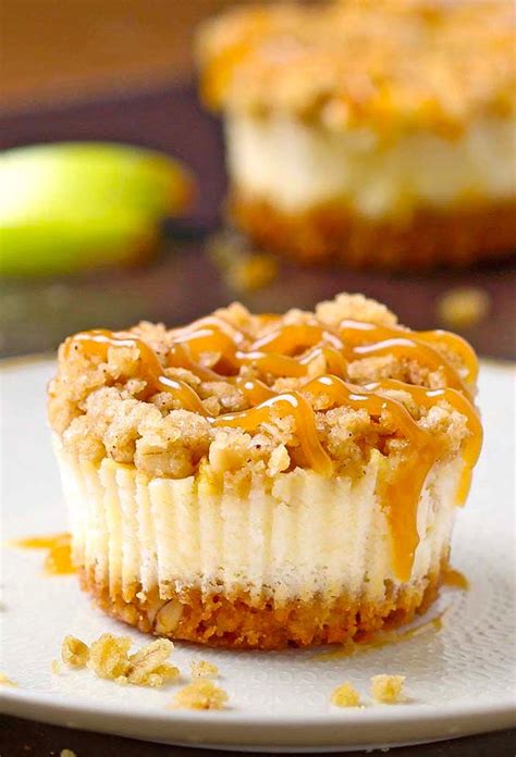 Easy Caramel Apple Crisp Mini Cheesecakes Maria S Kitchen