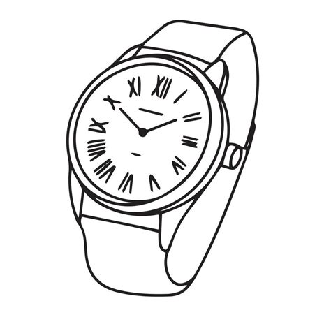 Hand drawn doodle watch icon. Outline family clipart. Hand drawn vector ...