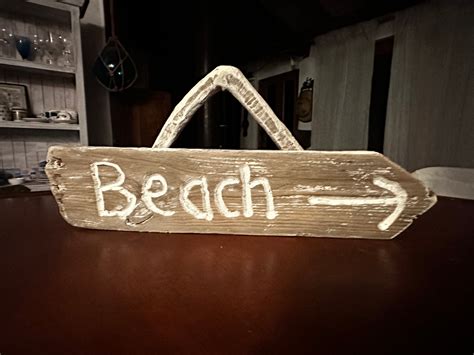 A Rustic Driftwood Beach Sign Etsy