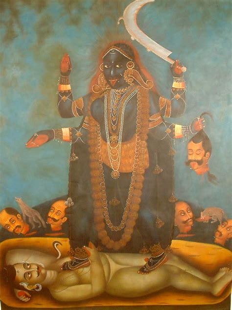 Painting Of Goddess Kali Oil On Canvas Exotic India Art