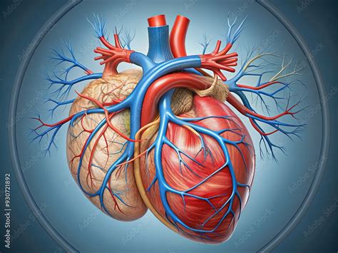 illustration   human coronary anatomy showcasing  hearts