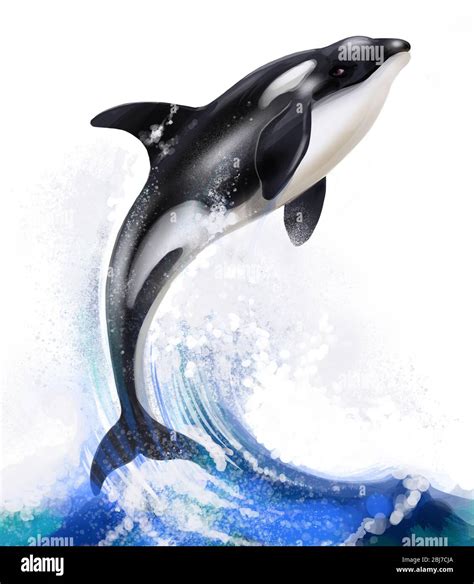 Orca Jumping Drawing