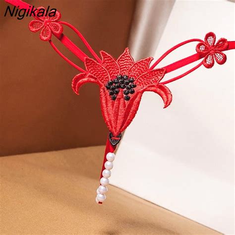 Nigikala Erotic Lingerie Sexy Panties Hollow Out G String Women S Briefs Pearls Thongs For Sex