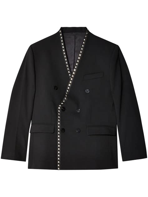 Ernest W Baker Blazer Con Doble Botonadura Y Apliques Negro