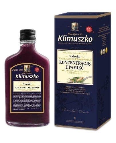 Zioła Ojca Klimuszko Nalewka wspierająca koncentrację i pamięć 200 ml