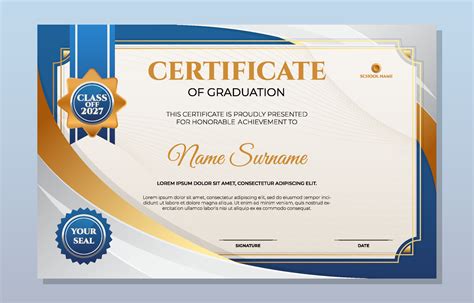 Graduation Certificate Template 12414737 Vector Art At Vecteezy