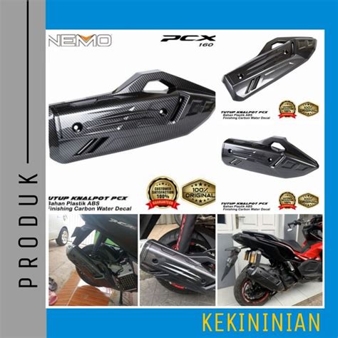 Cover Tutup Knalpot Honda PCX 160 2021 2022 2023 Carbon Nemo Dab Besi