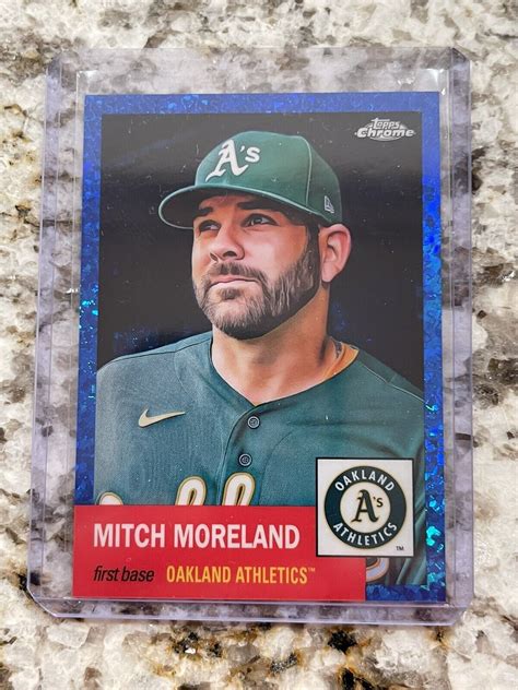 2022 Topps Chrome Platinum Toile Blue Refractor Mitch Moreland 199 EBay