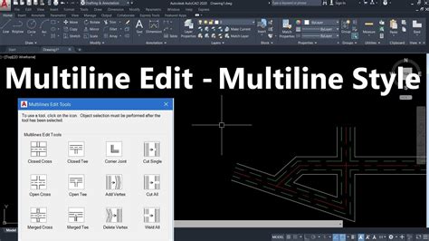 AutoCAD Multiline Command In Hindi Multiline Style Multiline Edit