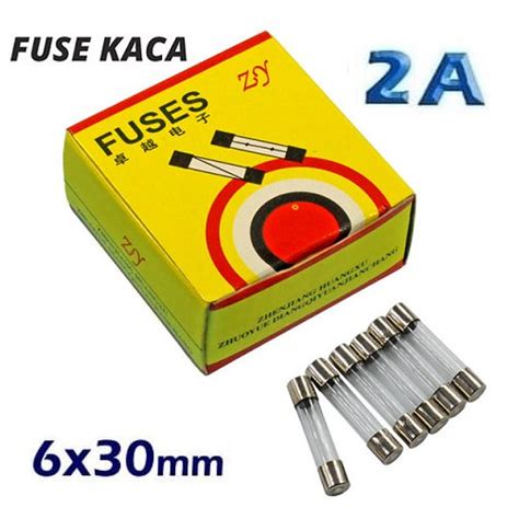 Jual Fuse Kaca 2A Ukuran 6x30 Mm Besar 250VAC Sekring Sekering Glass Di