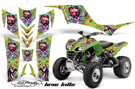 Dekorekit Grafik Kit Dekor Ed Hardy Love Kills Kawasaki Kfx 700 Quad Atv Graphi