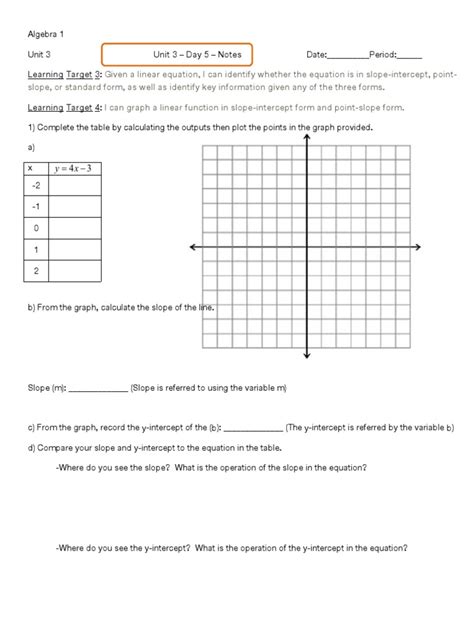 Graphing From Slope-Intercept Form | Download Free PDF | Elementary ...