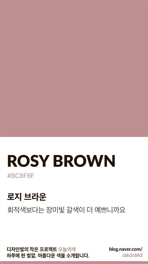 Color of today: Rosy Brown디자인빛의 작은 프로젝트 오늘의색은 하루에 한 빛깔, 아름다운 색 ...