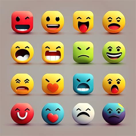 Um Conjunto De Emoticons Em Um Fundo De Cores Frias Emoji Alegria