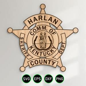 Harlan Kentucky Sheriff Badge SVG, KY County Sheriff's Department Star ...