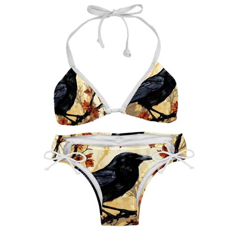 Crow Detachable Sponge Adjustable Strap Bikini Set Two Pack Bikinis