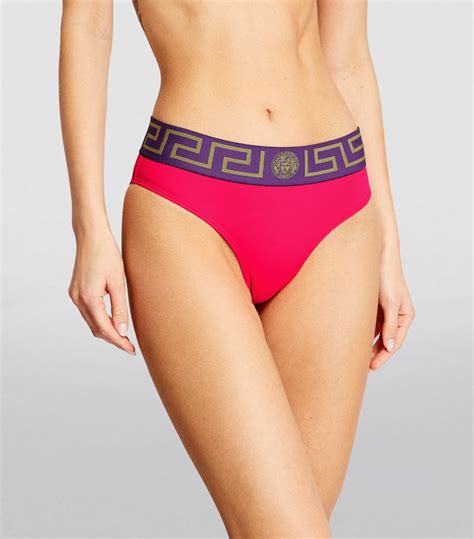 Womens Versace Pink Greca Bikini Bottoms Harrods Uk