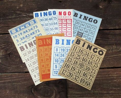 8 Bingo Cards Vintage Paper Assortment Etsy Bingo Cards Vintage