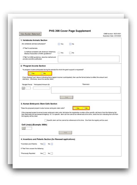 G Phs Cover Page Supplement Form