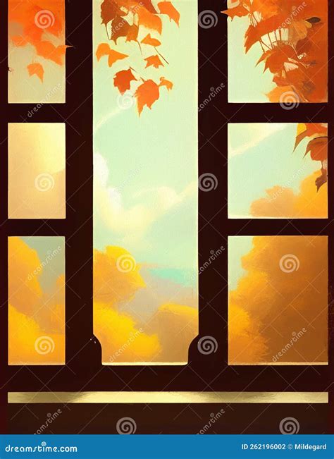 Autumn Window - Abstract Digital Art Stock Illustration - Illustration ...