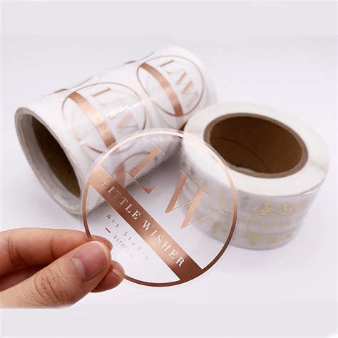 Cm Adhesive Custom Clear Rose Gold Stickers Labels Printing Roll