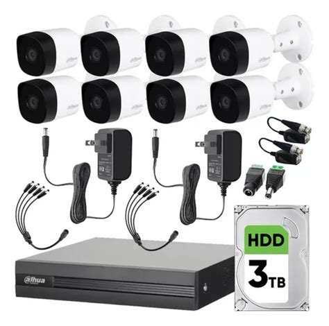 Kit Videovigilancia Cronos 8 cámaras Dahua Metálicas bala B2A21N 2MP