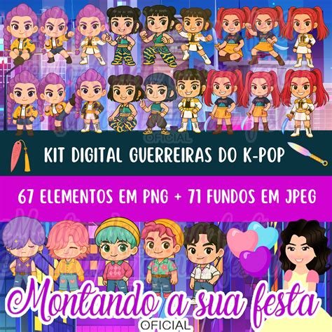 Kit Festa Guerreiras Do Kpop Para Imprimir - Kit Digital Guerreiras do K-Pop – Montando a Sua Festa Oficial