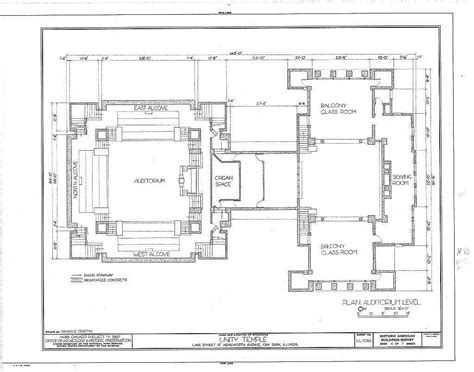 Unity Temple Frank Lloyd Wright Floor Plan