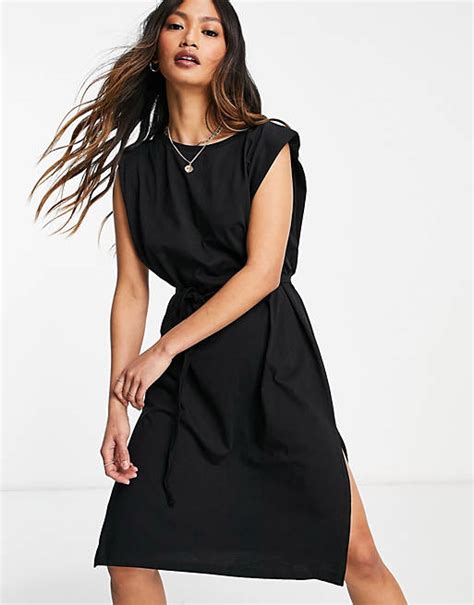 Vila Robe Tunique Sans Manches à Col Montant Noir Asos