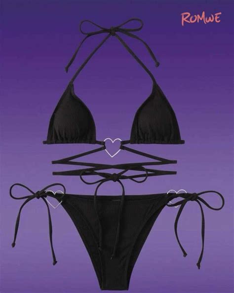 Heart Linked Triangle Bikini Swimsuit On Carousell