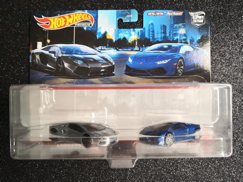 Hot Wheels Lamborghini Aventador Coupe And Huracan LP 610 4 2 Pack Twin Premium Pop Car Culture