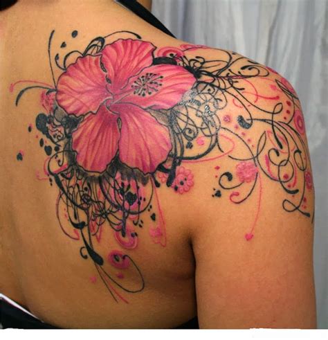 Pink Flowers Tattoo On The Shoulderlife Stylelife Style