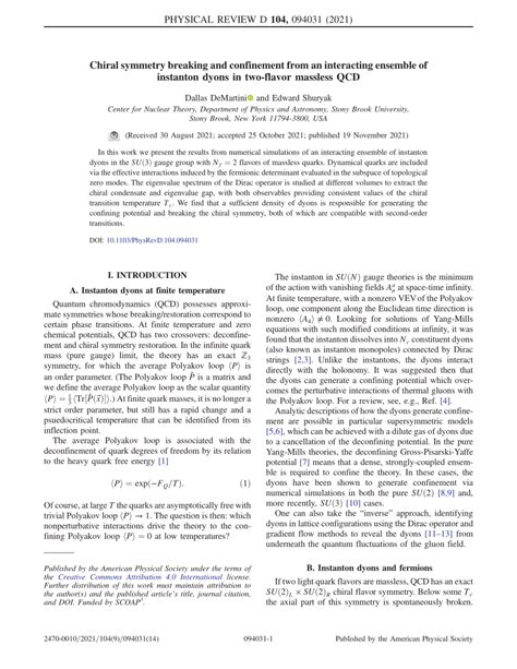 Pdf Chiral Symmetry Breaking And Confinement From An Interacting