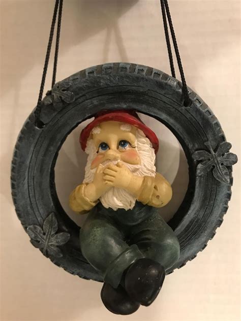 Hear Speak See No Evil Gnomes In Tire Swing Estatesales Org