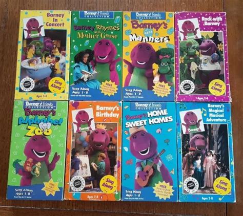 Barney Vhs Lot 8 Tapes Classic Collection And Barney And Friends Rare £766 Picclick Uk