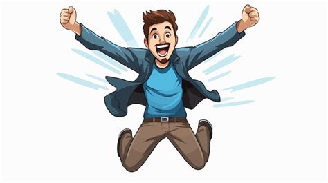 Excited Man Cartoon Vector Illustration Premium Ai Generated Vector