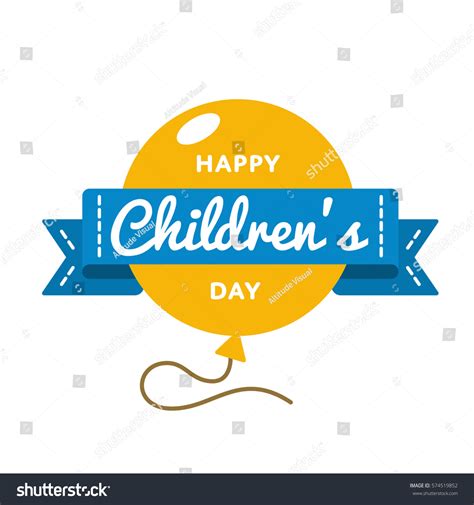 World Childrens Day Emblem Isolated Vector Stock Vector Royalty Free