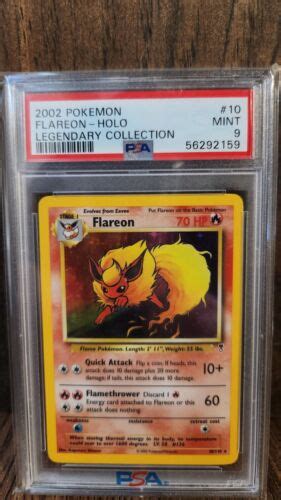 Psa 9 2002 Pokemon Game Flareon Legendary Collection Set Holo Card 10