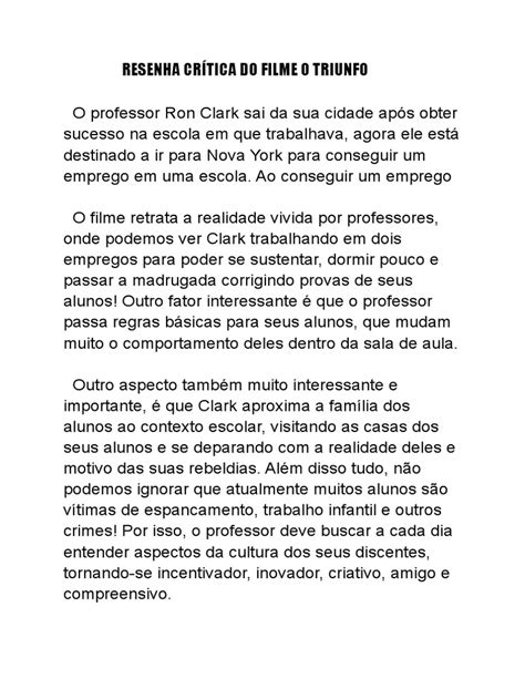Exemplo Resenha De Filme