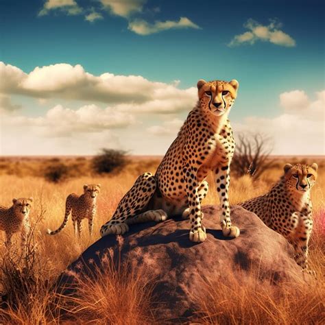 Premium AI Image | cheetah in the savanna