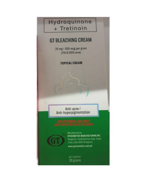 Gt Bleaching Cream Hydroquinone Tretinoin